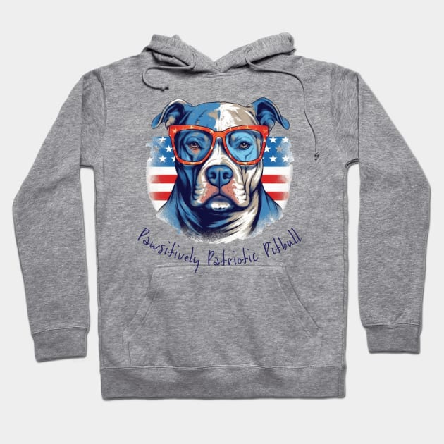 Pawsitively Patriotic Pitbull Hoodie by Mister Graffiti